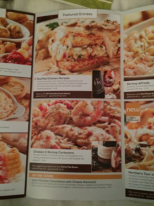 olive garden printable menu 2024 with prices