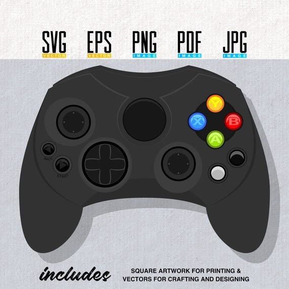 Original Xbox Printable Artwork Retro Video Game Controller Vector 