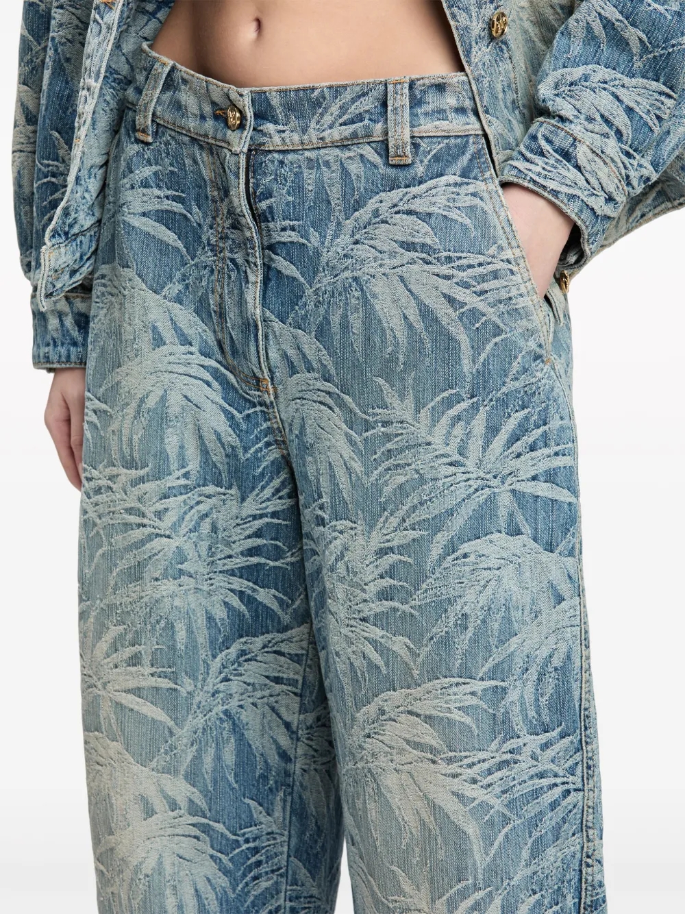 Palm Angels Palm Tree print Jeans Blue FARFETCH