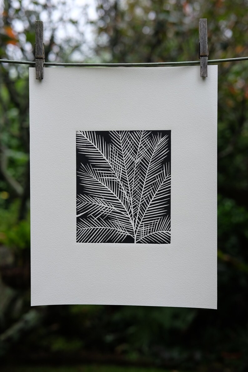 Palm Tree Lino Print Hand Printed And Numbered Etsy
