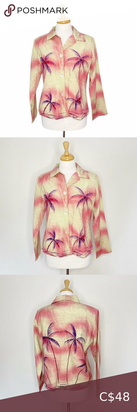 Parsley Sage Palm Tree Print Art To Wear Blazer How To Wear 
