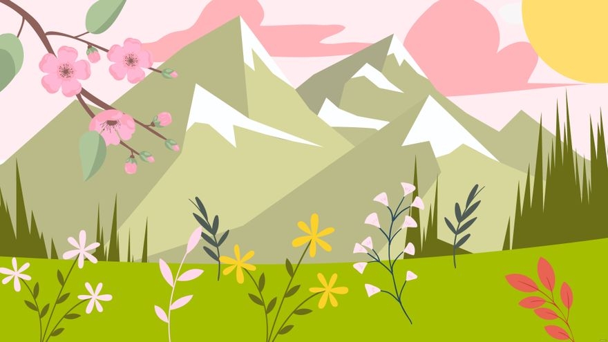 Pastel Landscape Background In Illustrator SVG JPG EPS PNG 