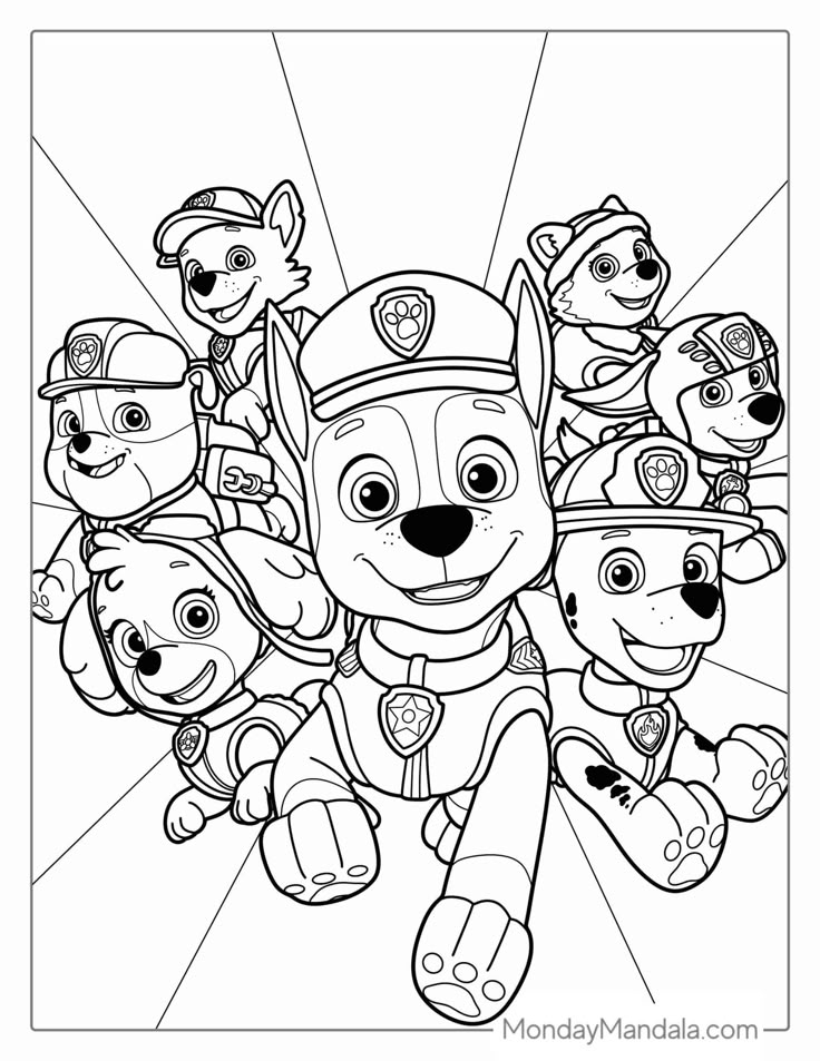 Paw Patrol Coloring Pages For Kids To Print Out And Color With The 