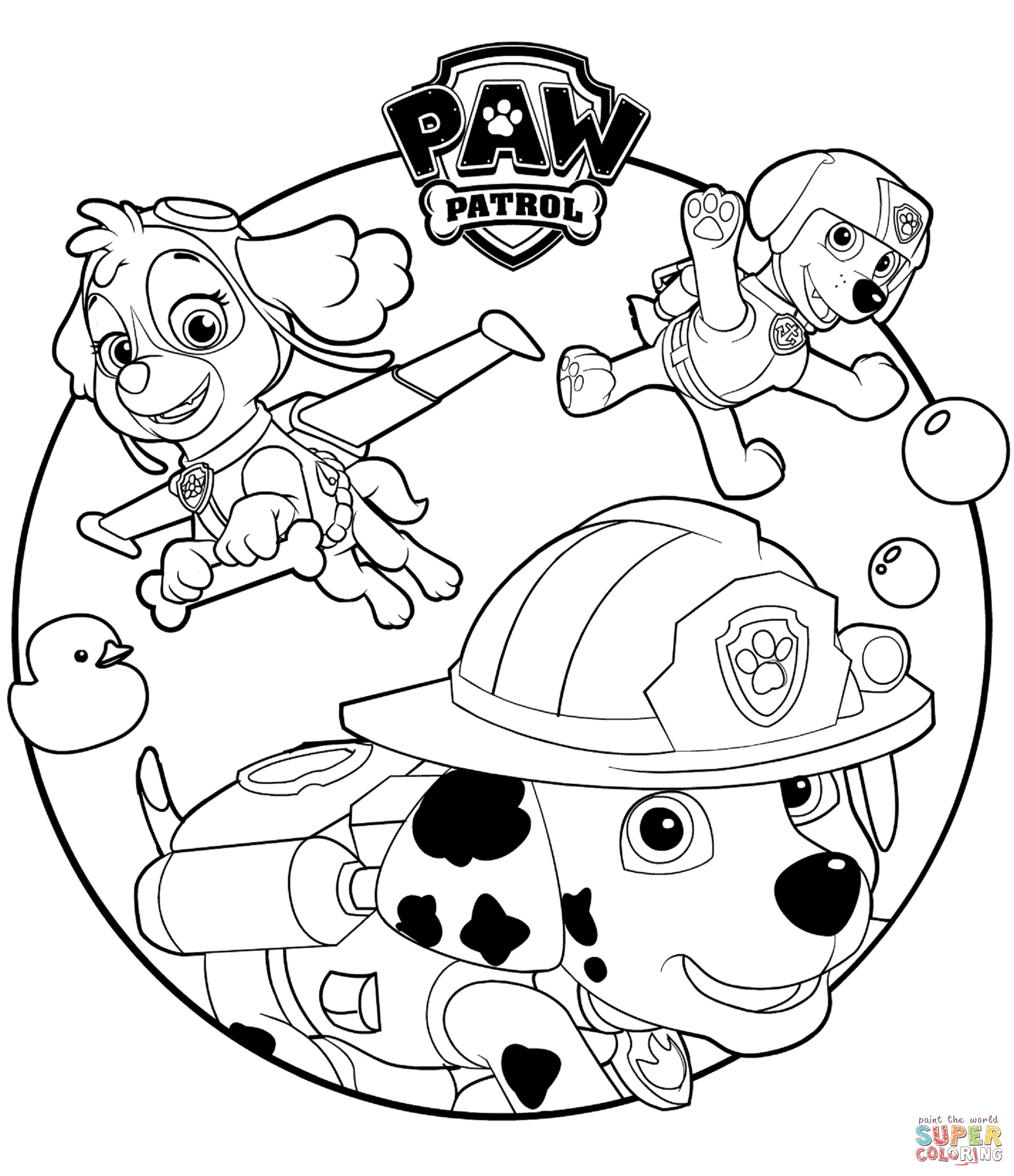Paw Patrol Coloring Pages Marshall And Firetruck Coloring Home