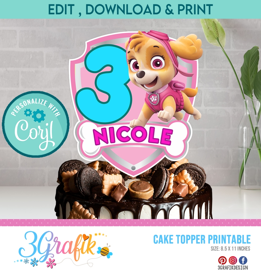 tree printable cake topper