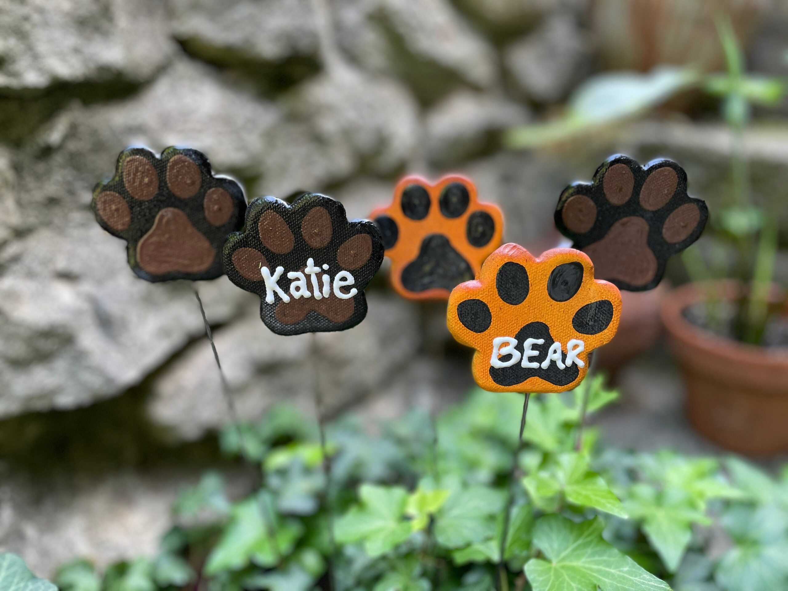 Paw Print Pet Memorial Garden Stake Cat Dog Memorial Garden Stake 