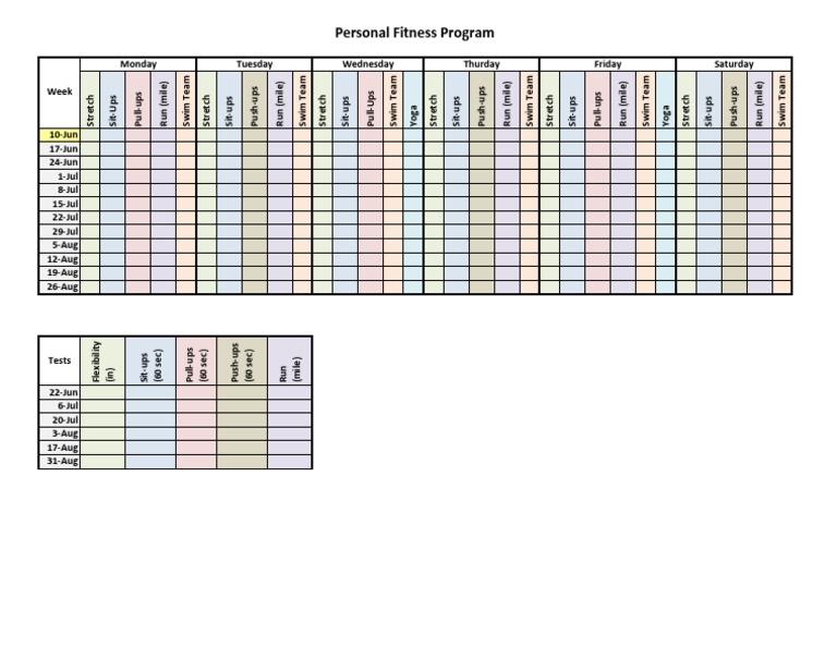 Personal Fitness Merit Badge Log Download Free PDF Physical 