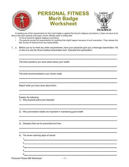Personal Fitness Merit Badge Resources Glencoe Troop 28 Boy Scouts 