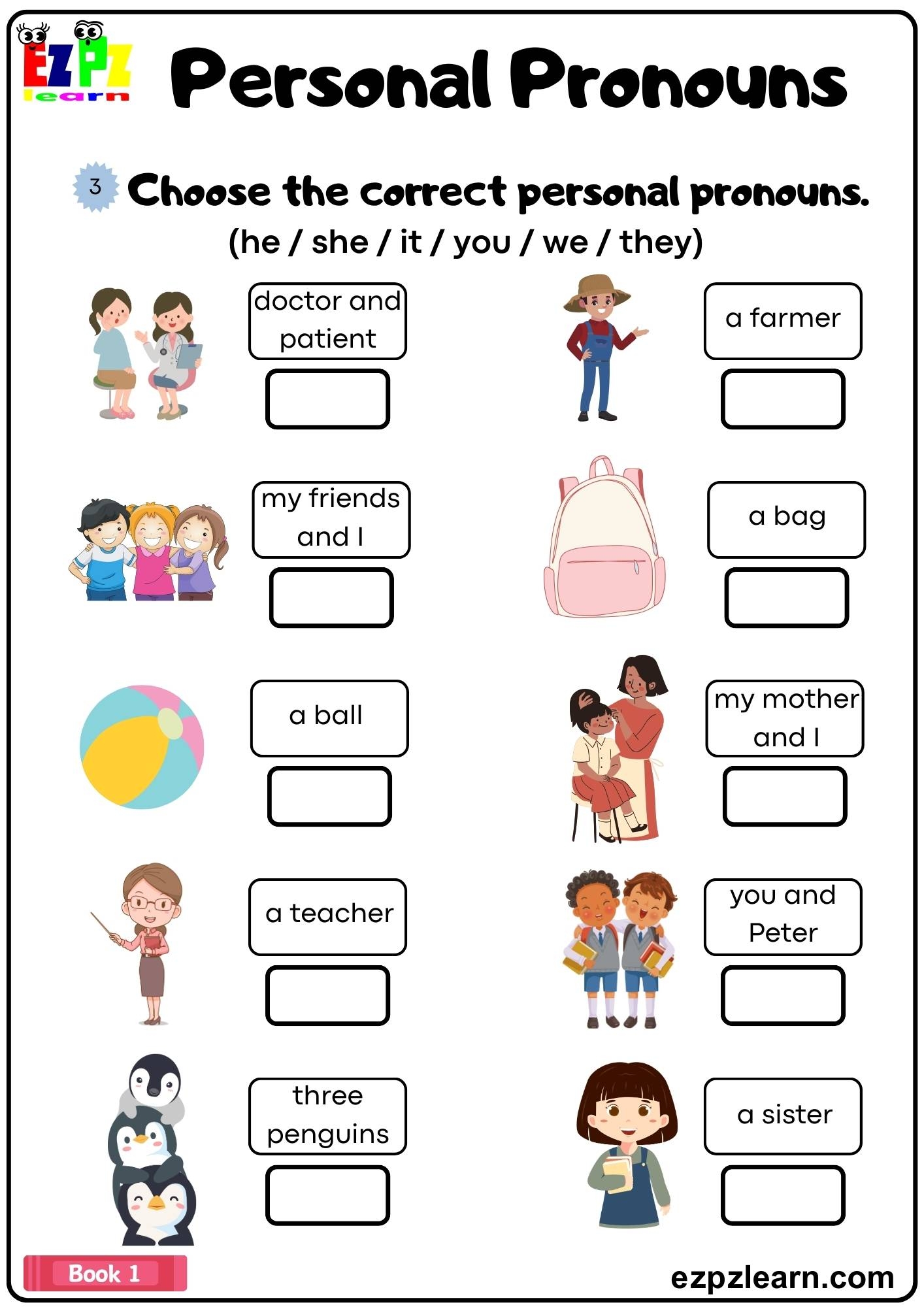 pronouns worksheet