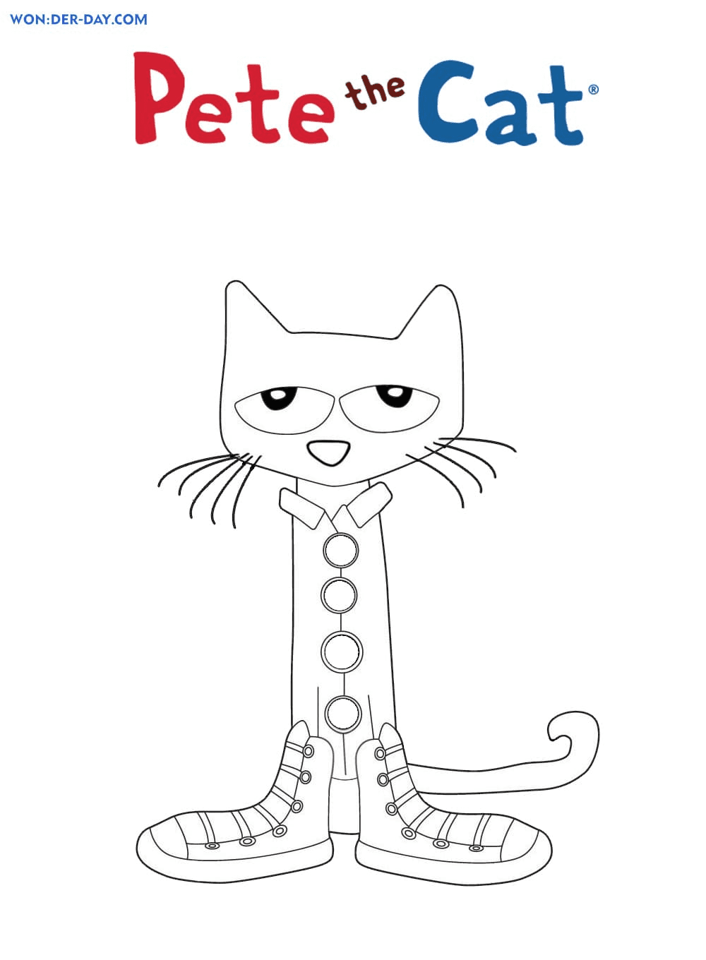 Pete Cat Coloring Page Free Printable Coloring Pages