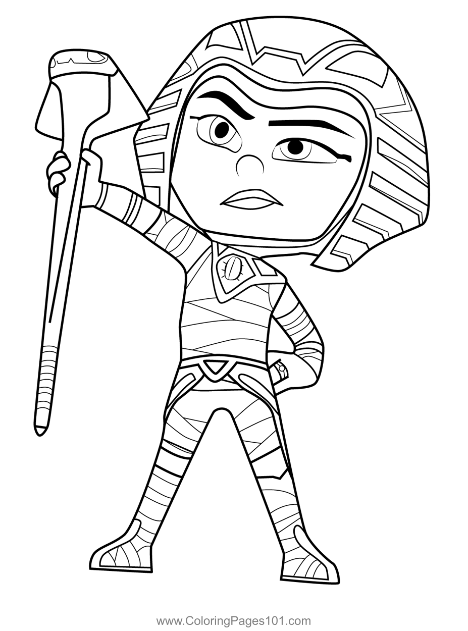 Pharaoh Boy PJ Mask Coloring Page For Kids Free PJ Masks Printable 