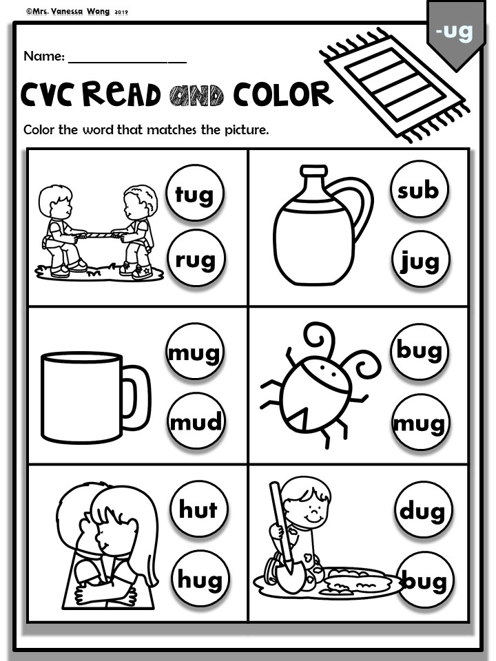 Phonics Short Vowel Short U Worksheets Mrs Vanessa Wong