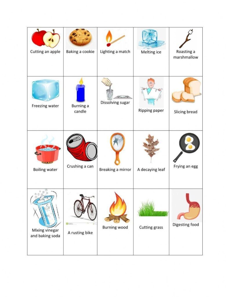 Physical And Chemical Changes Worksheet pdf Worksheets Library