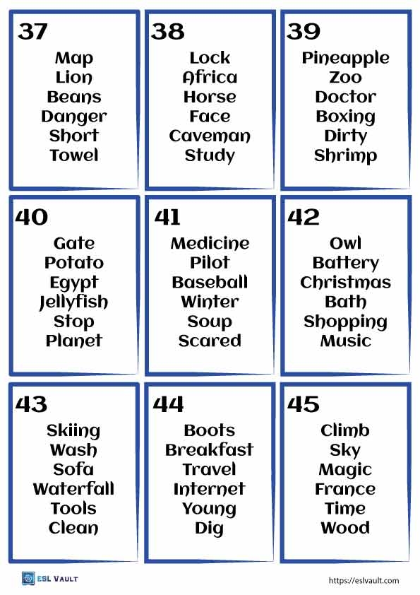 Pictionary Cards Printable Free Pdf Infoupdate