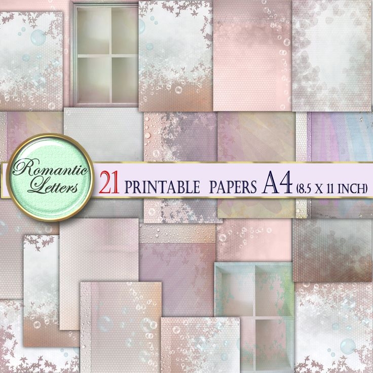 Pink Water Printable Scrapbook Paper A4 Printable Junk Journal Paper 