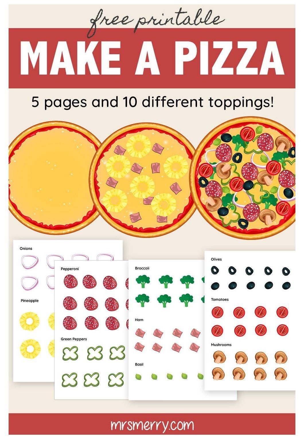 Pizza Toppings Printable Printable New Year Banners