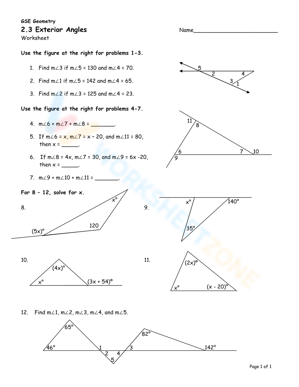 Polygons Exterior Angles Worksheet Angles Beyond Maths 
