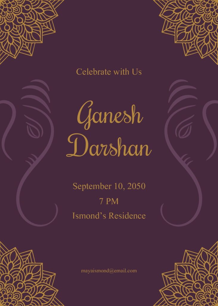 Pooja Invitation Card Template Blank Printable Online