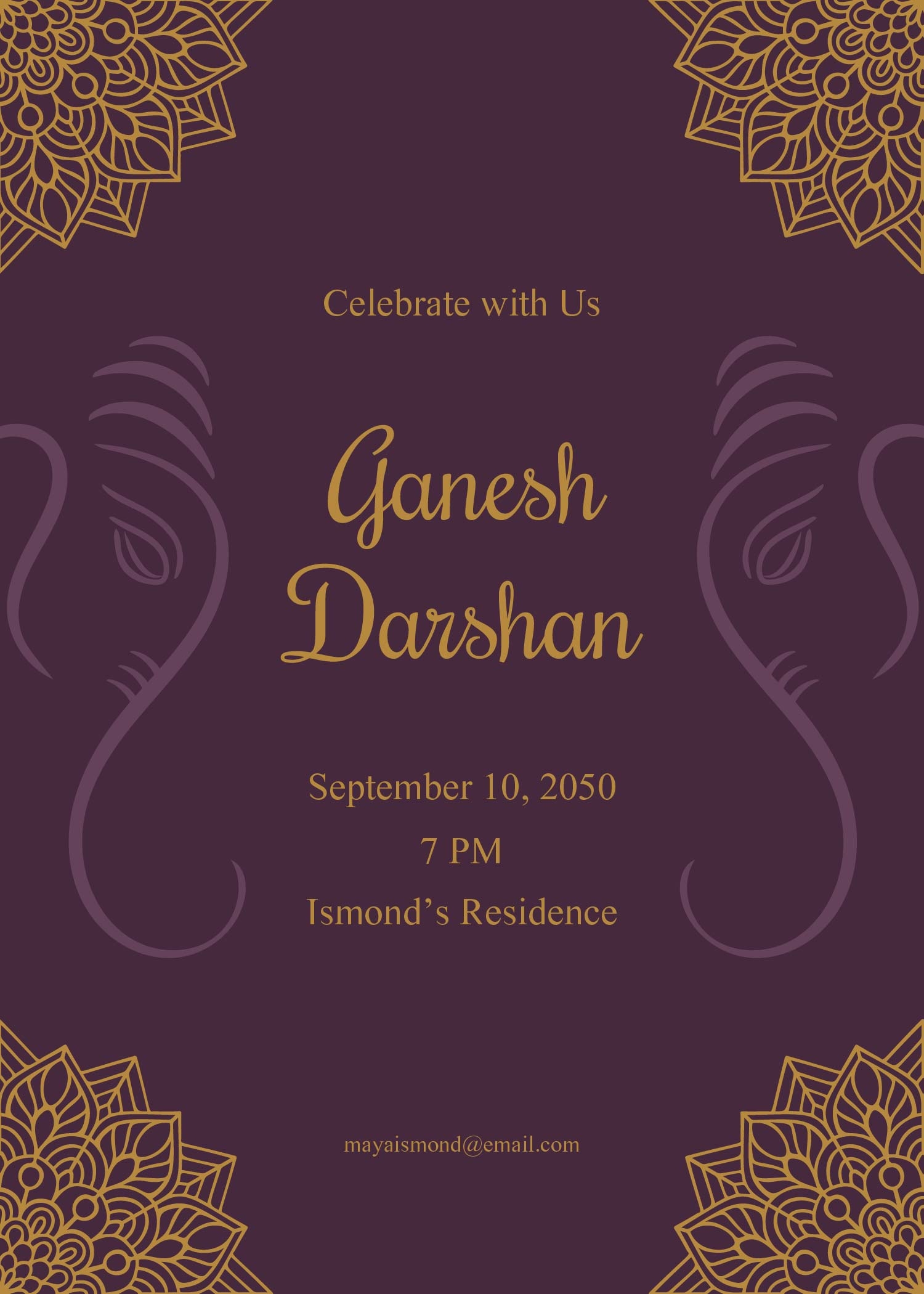 Pooja Invitation Card Template Blank Printable Online