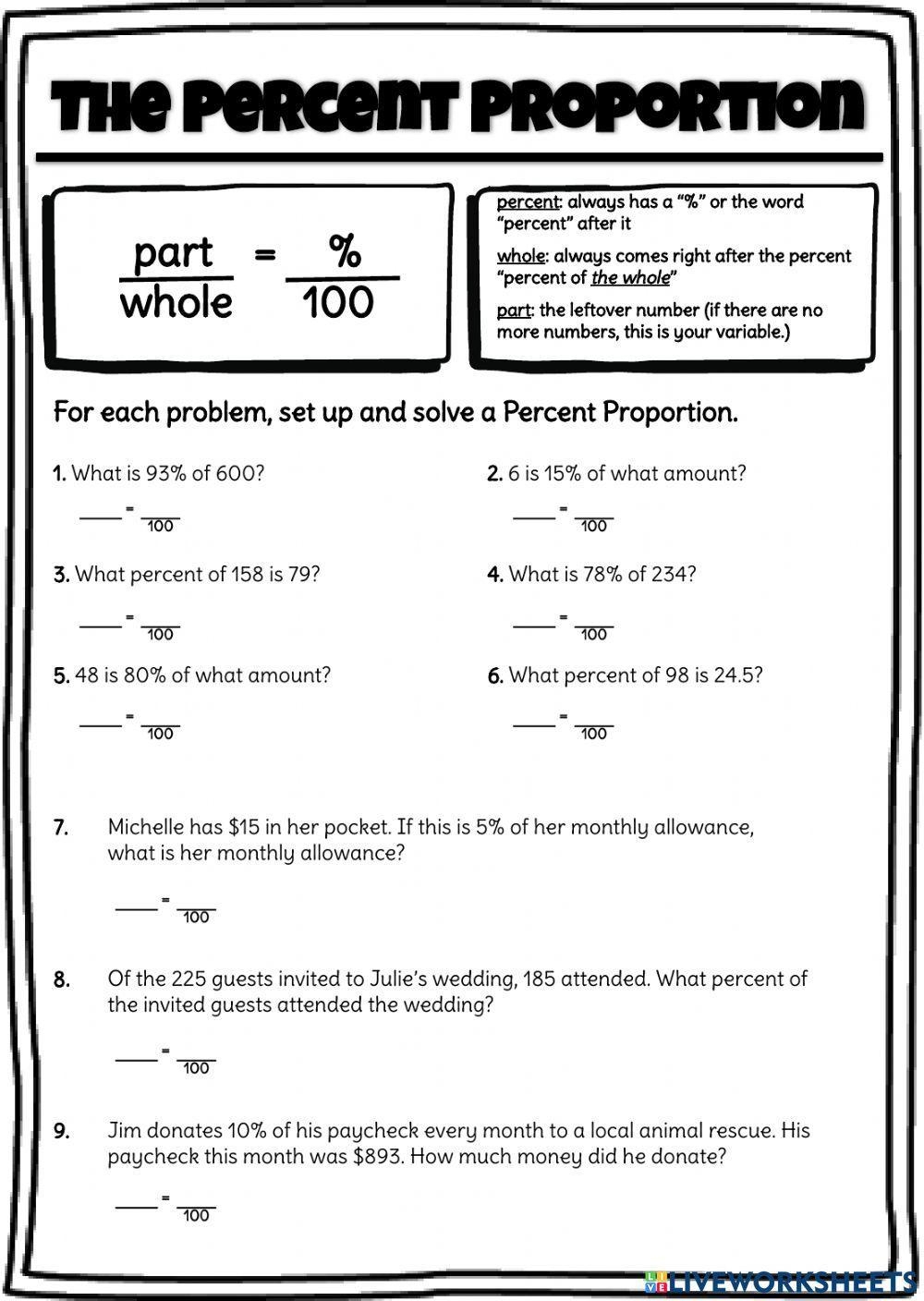 solving proportions worksheet