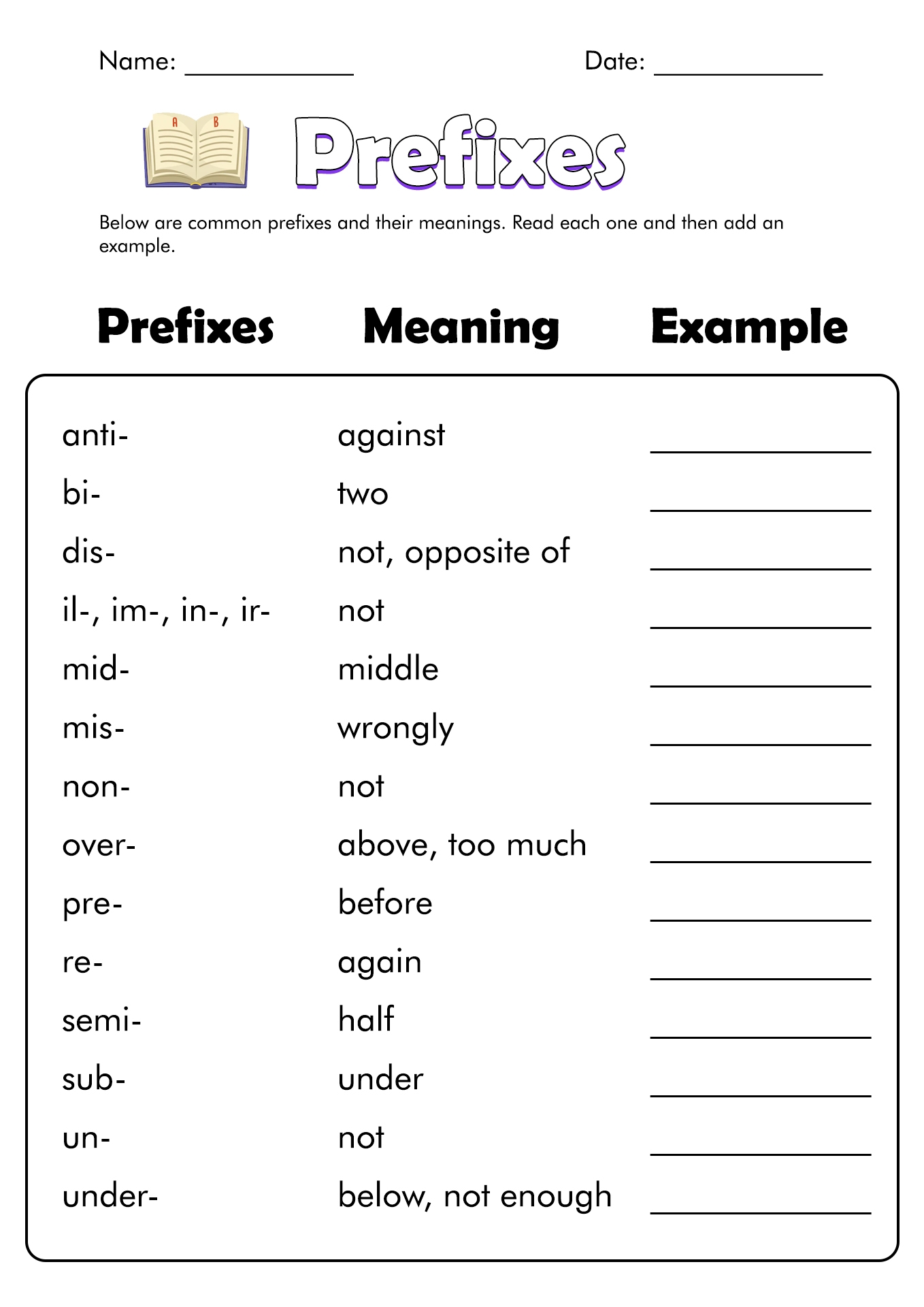 Prefixes And Suffixes Worksheet Expand Your Vocabulary Skills