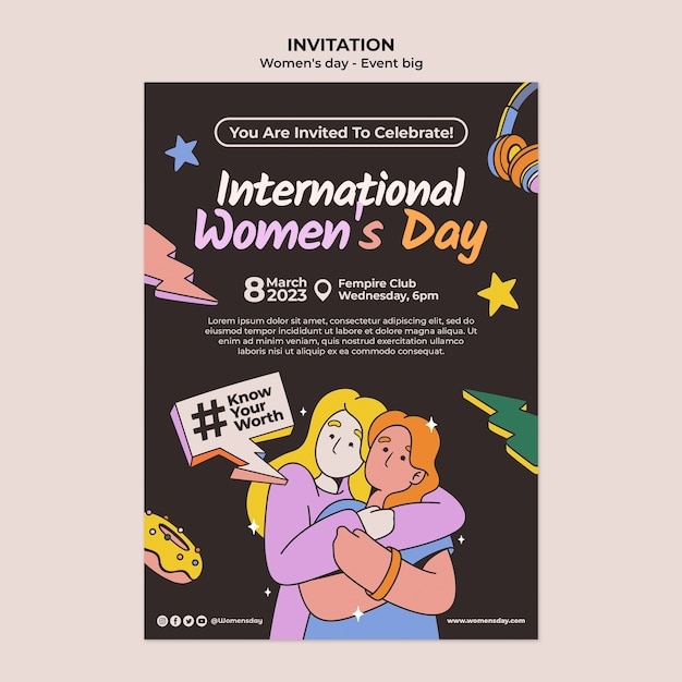 Premium PSD Women 39 s Day Celebration Invitation Template