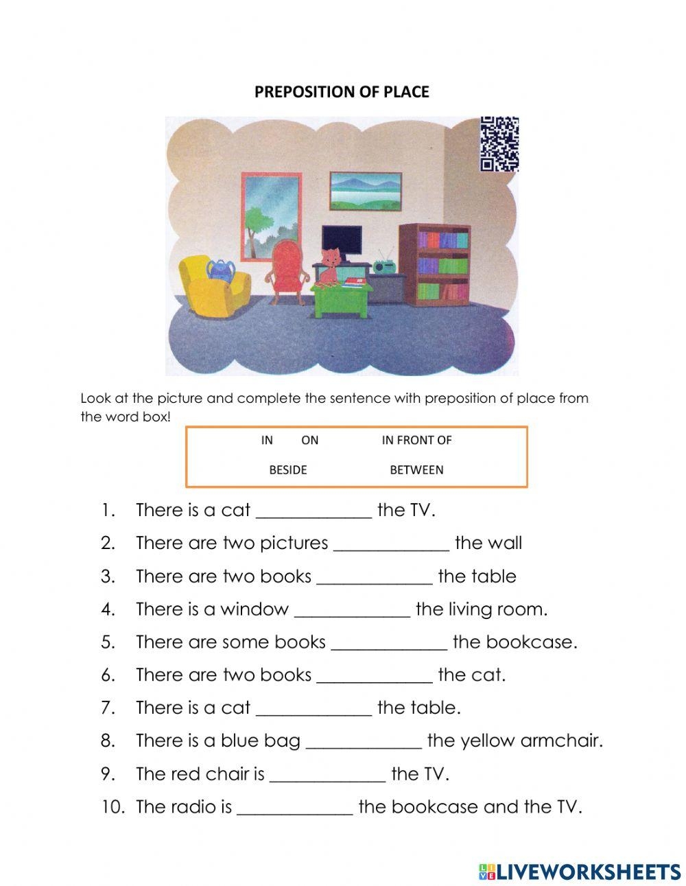 preposition worksheet