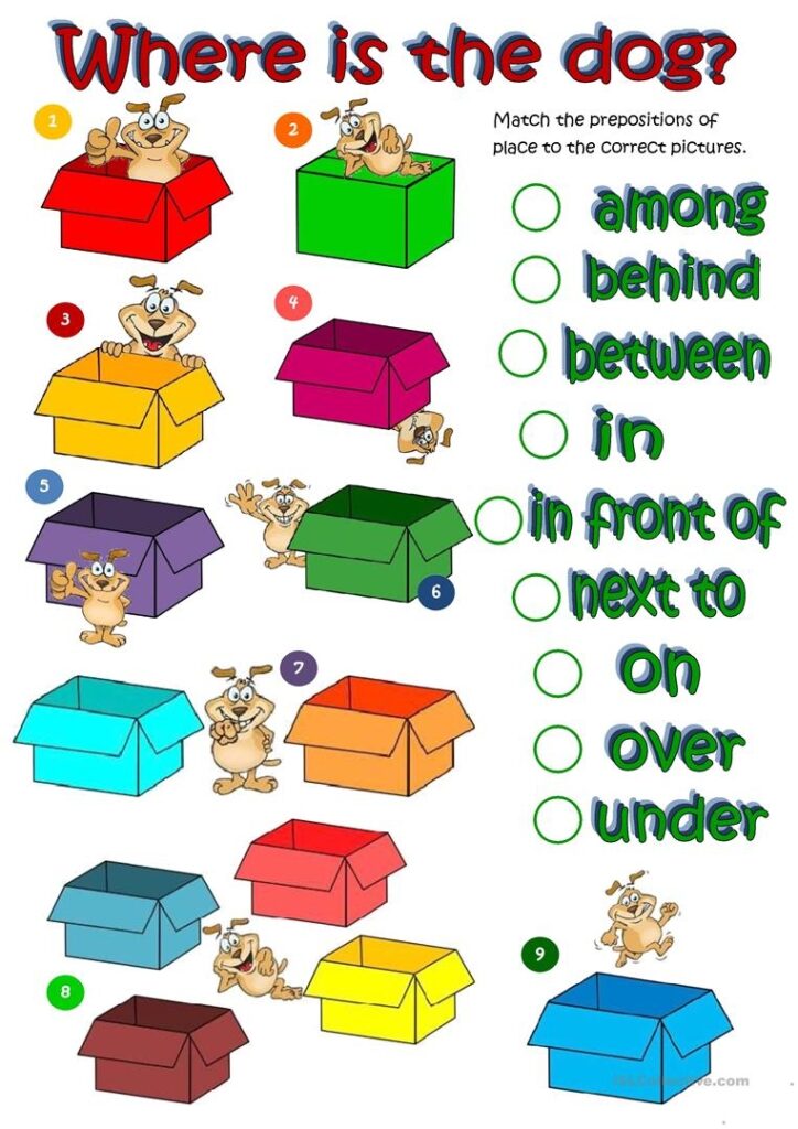 Prepositions Worksheets With Pictures