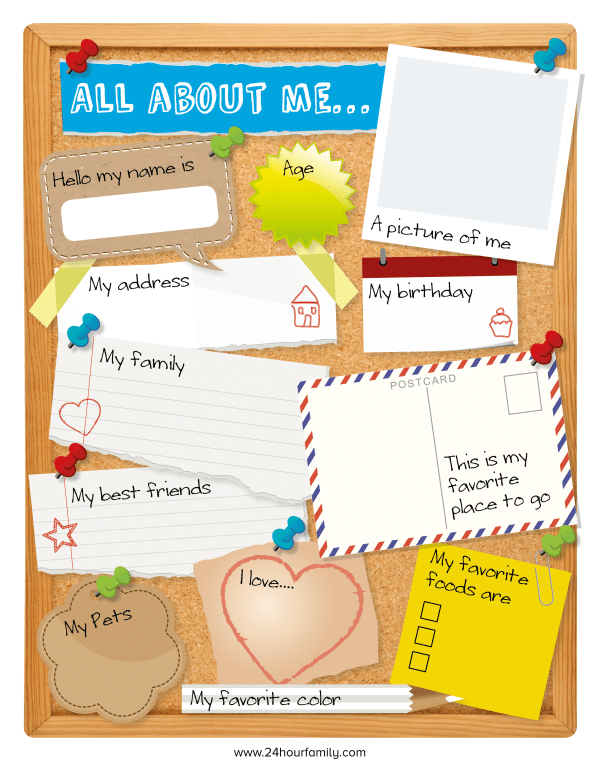 all about me worksheet preschool