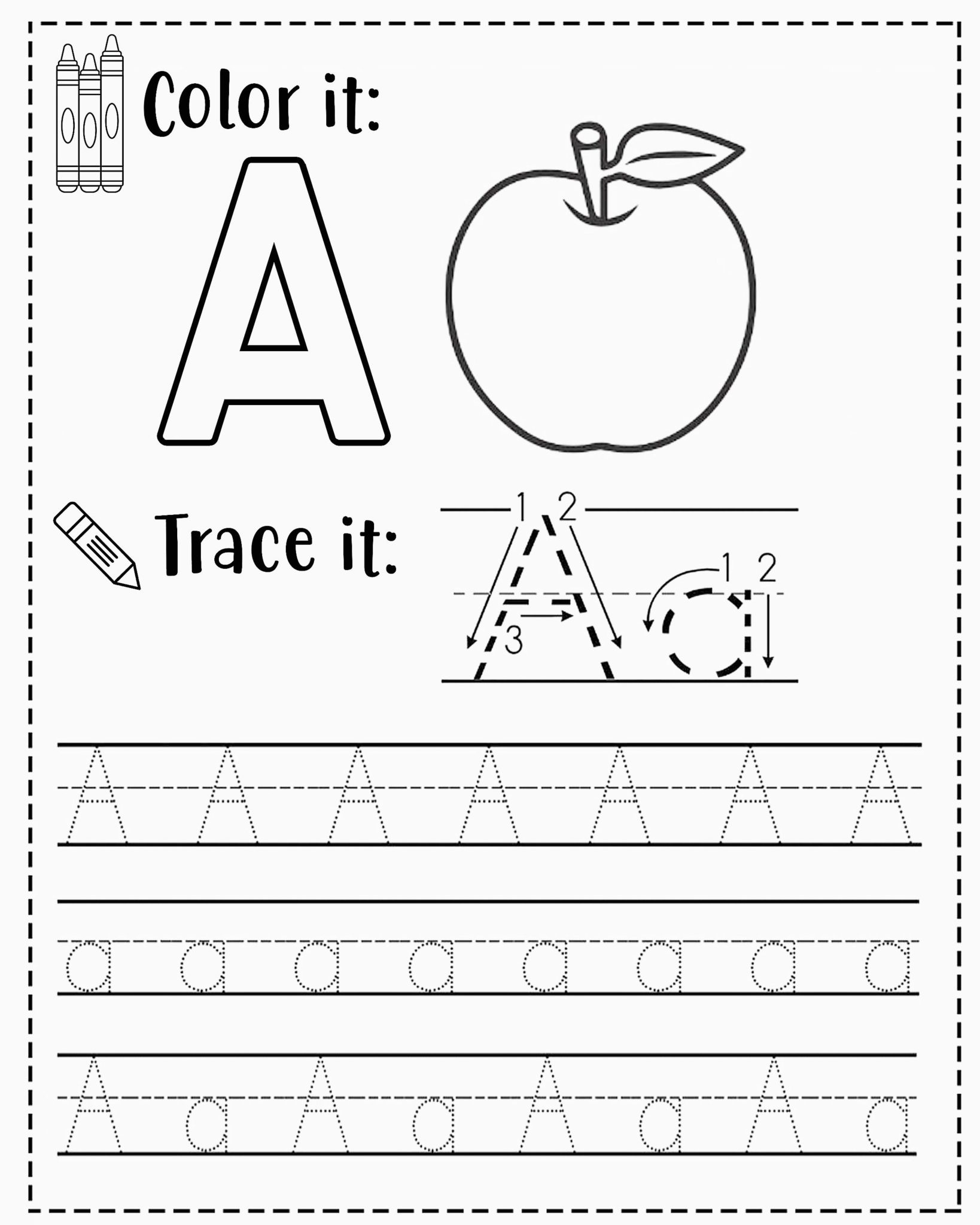 letters of the alphabet worksheets