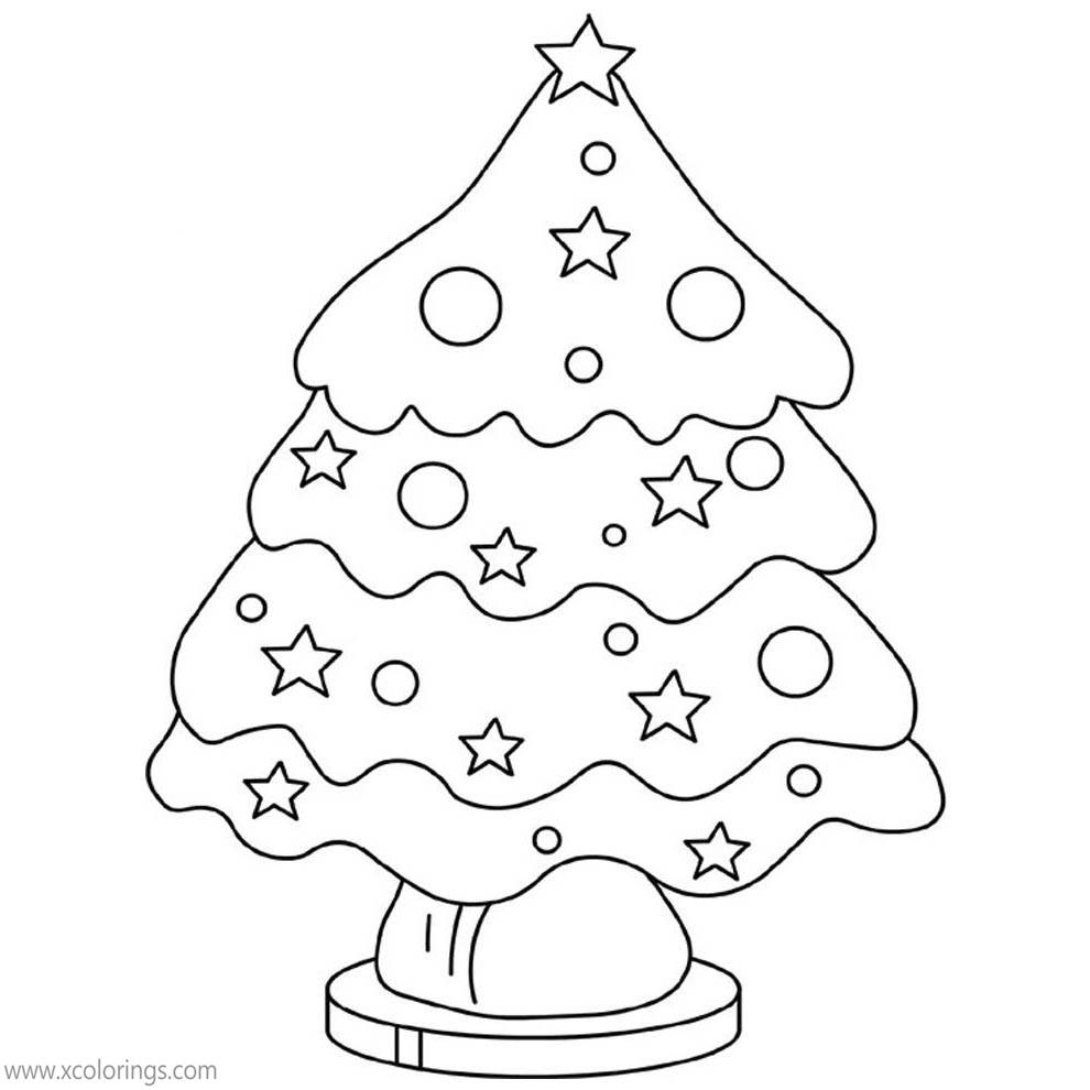 Preschool Christmas Tree Coloring Pages XColorings