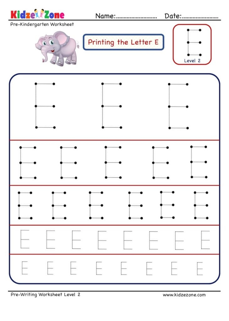 printable worksheet letter e