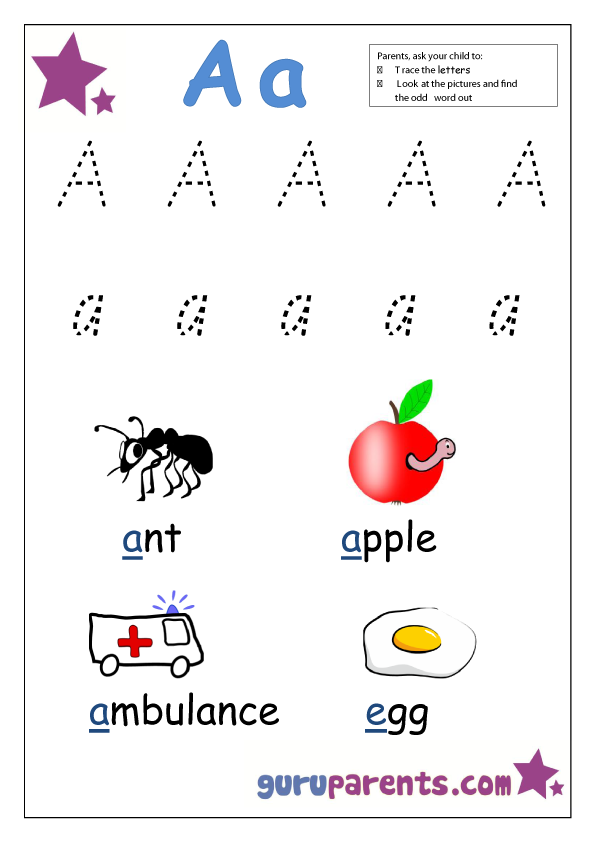 Preschool Letter Worksheets Guruparents