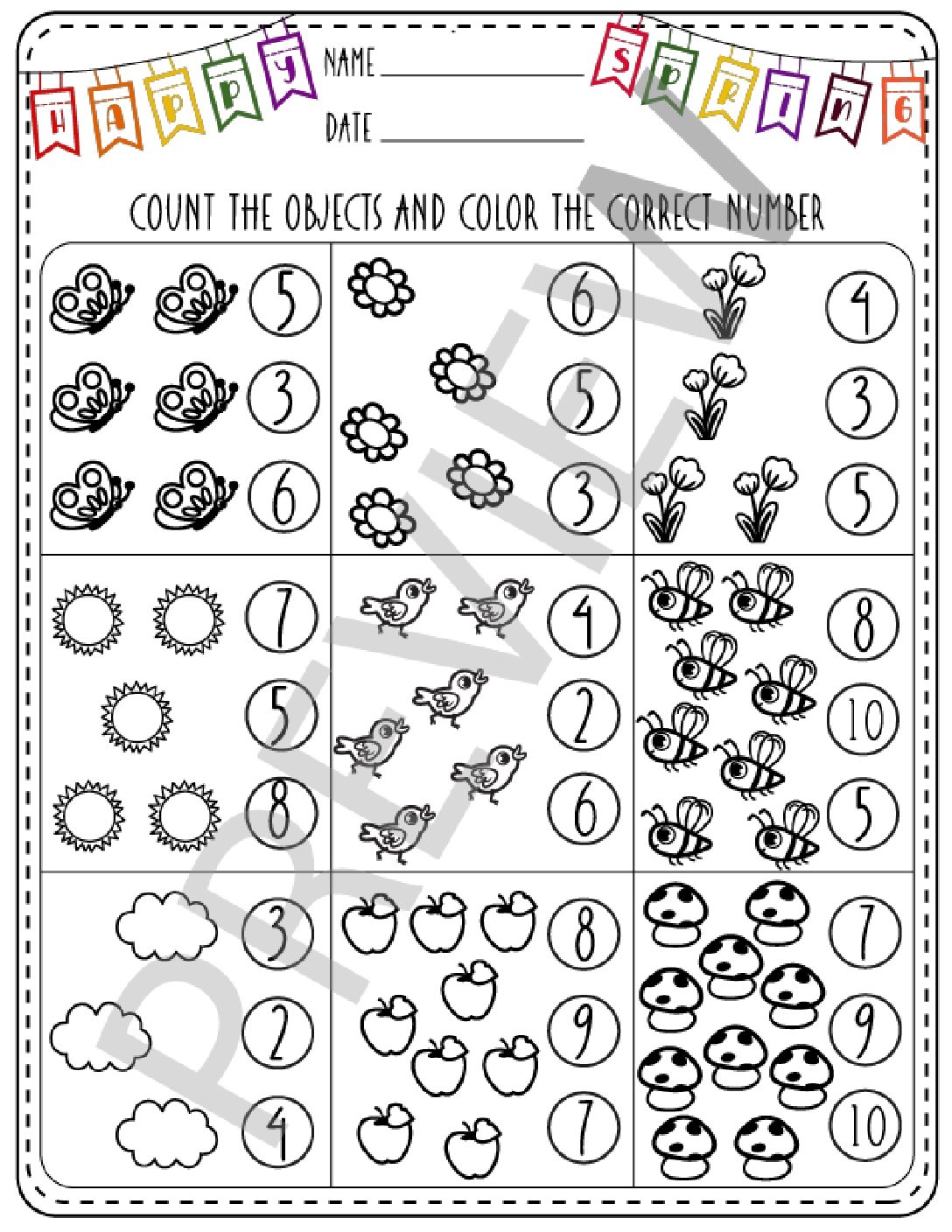 preschool mathematics worksheets