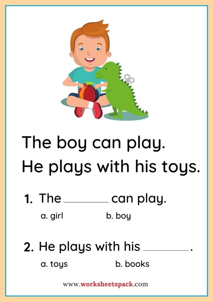 Preschool Reading Comprehension Worksheets PDF Worksheetspack