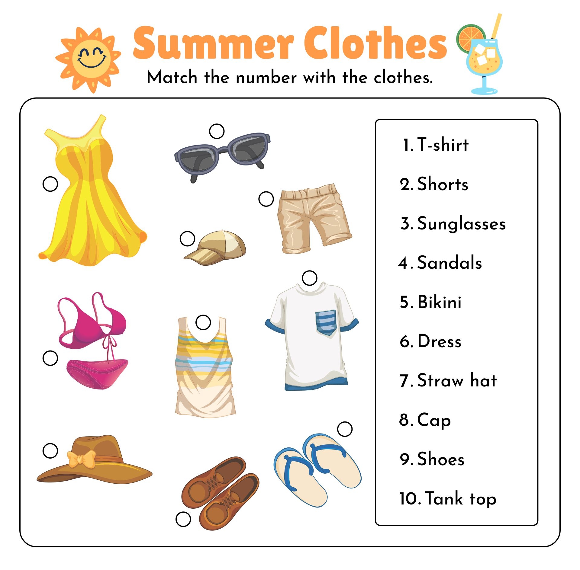 Preschool Summer Clothes 10 Free PDF Printables Printablee