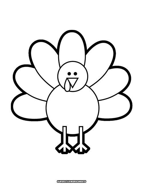 Preschool Turkey Coloring Pages Superstar Worksheets Turkey
