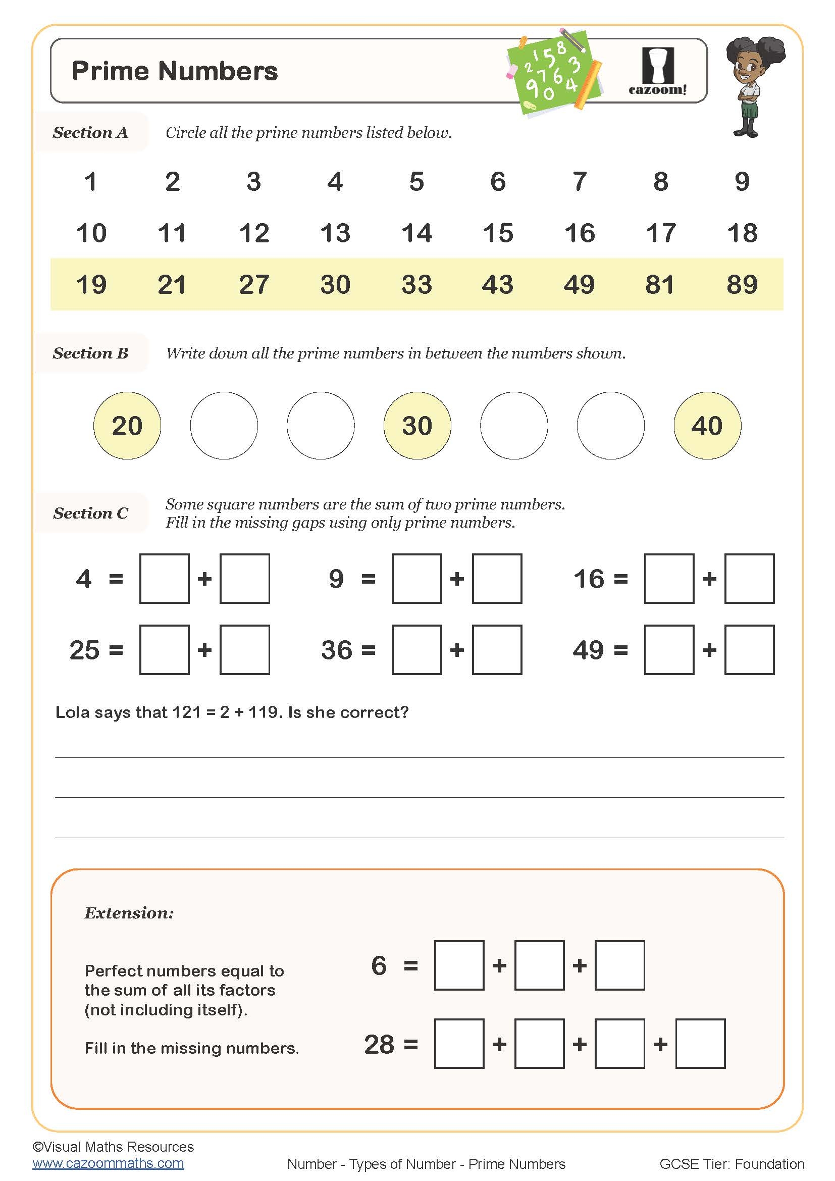 Prime Numbers Worksheet Have Fun Teaching Worksheets Library