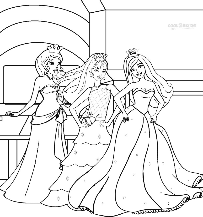 free barbie color pages