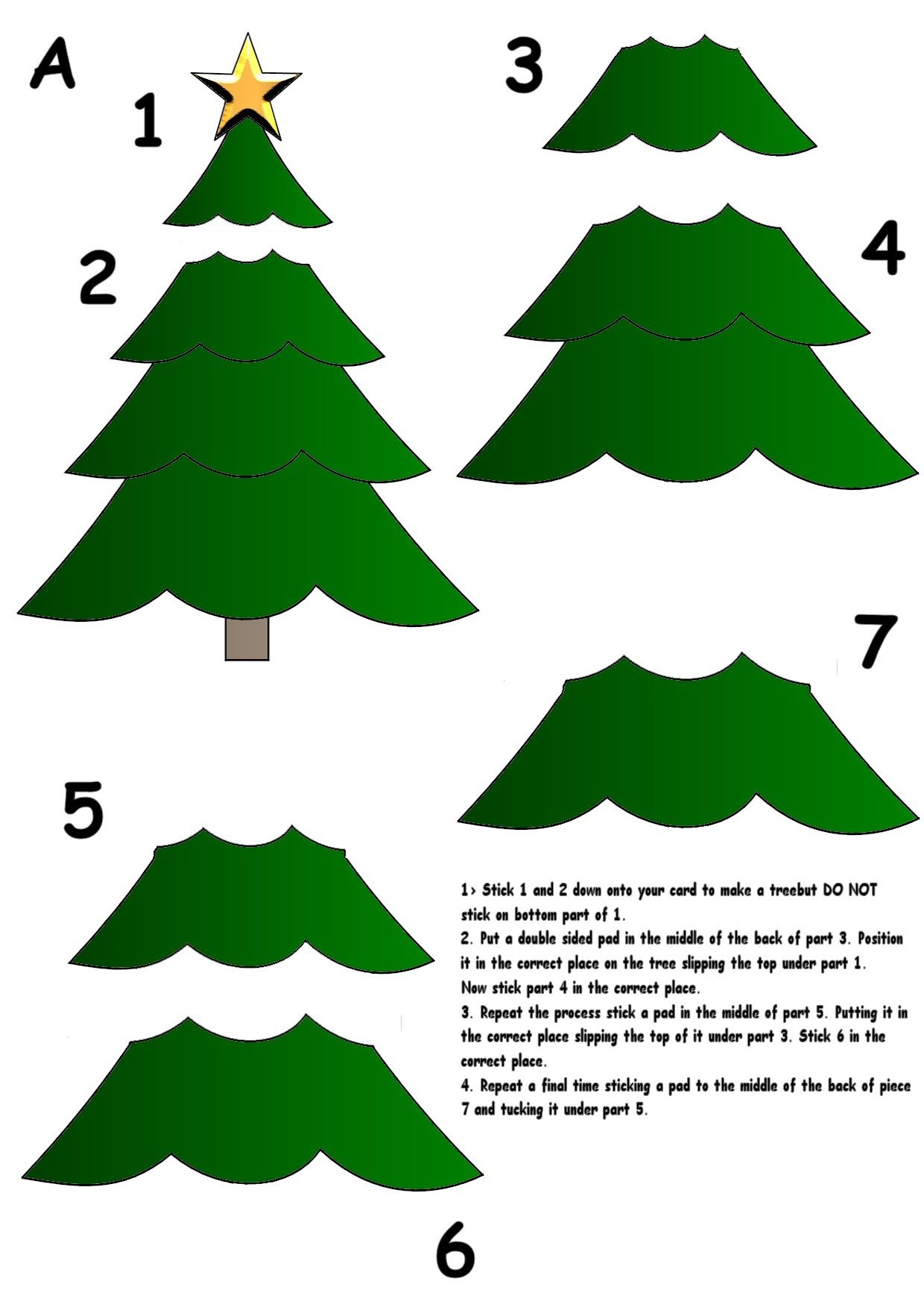 Printable 3D Paper Christmas Tree Template Printable New Year Banners