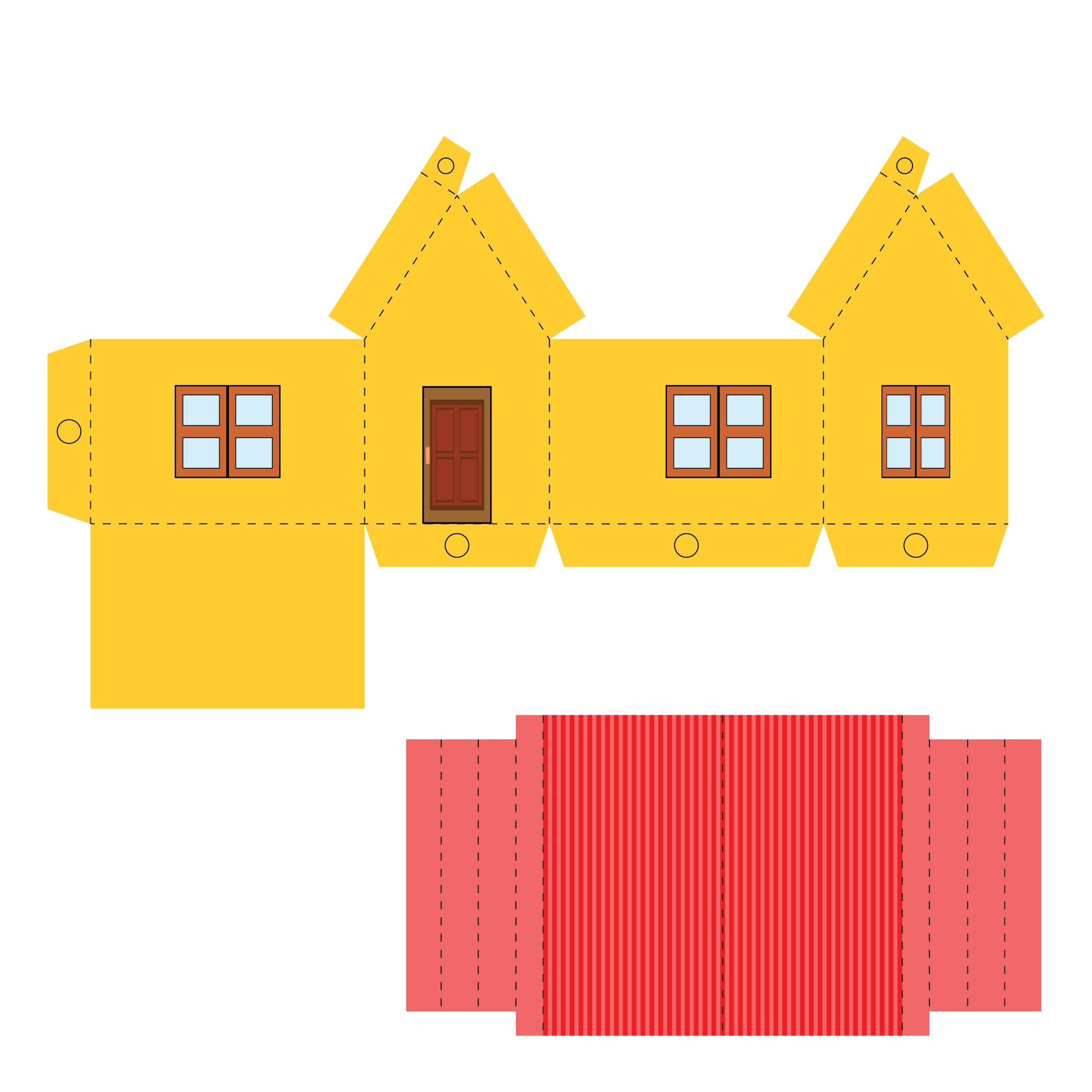 Printable 3d Paper House Template Printable Templates