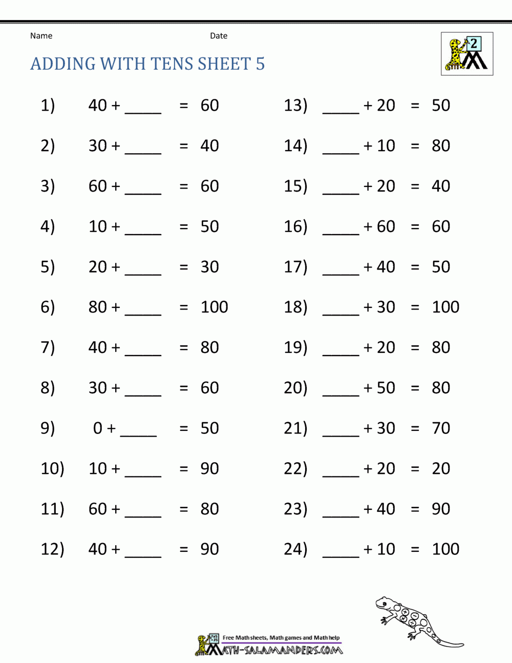 Printable Addition Worksheets Grade 1
