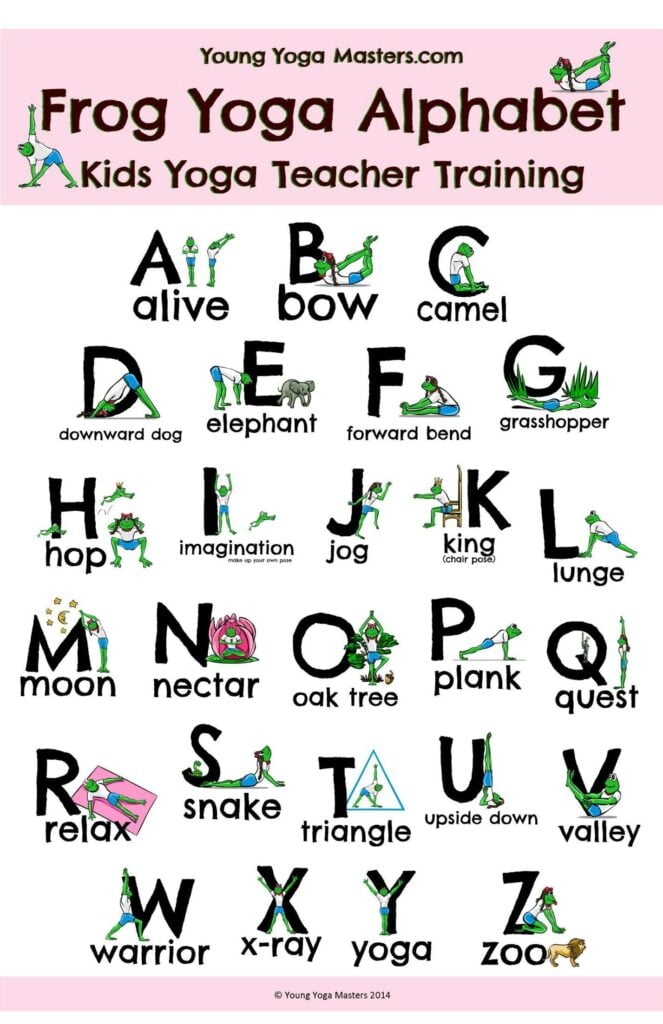 free printable alphabet yoga cards