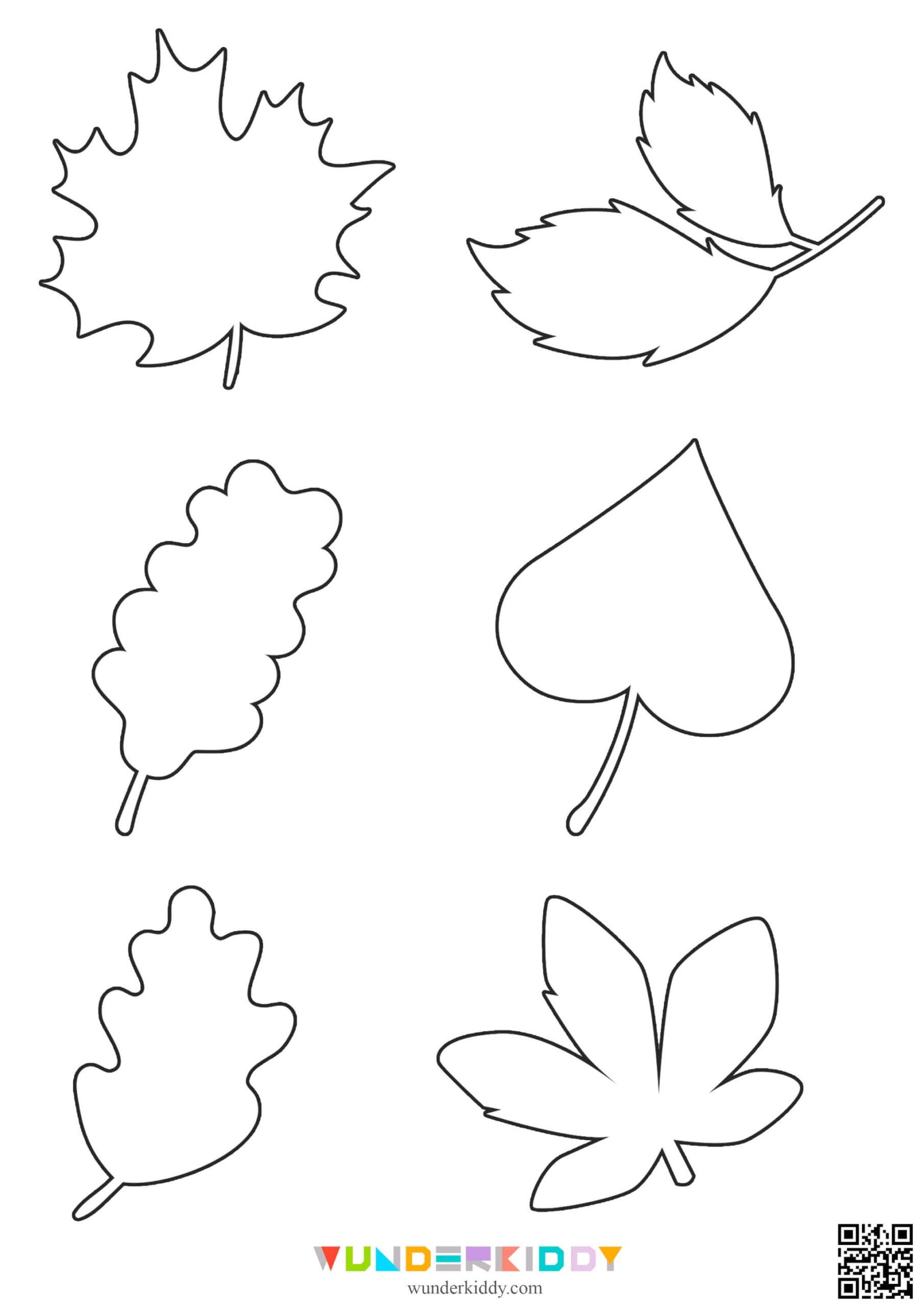 Printable Autumn Leaves Outline Templates For Kids Craft