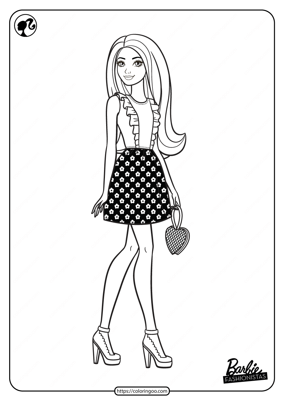 Printable Barbie Fashionistas Coloring Pages