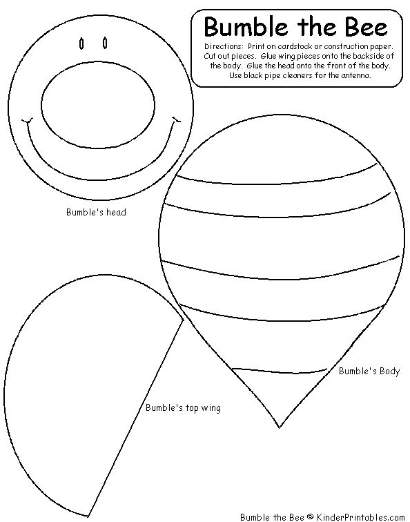 printable bee craft template