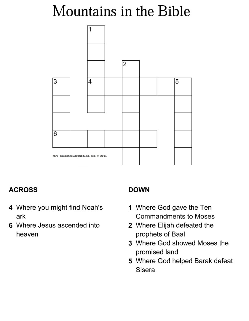 bible crossword puzzles printable