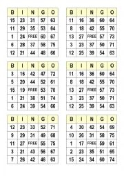 free printable esl bingo cards