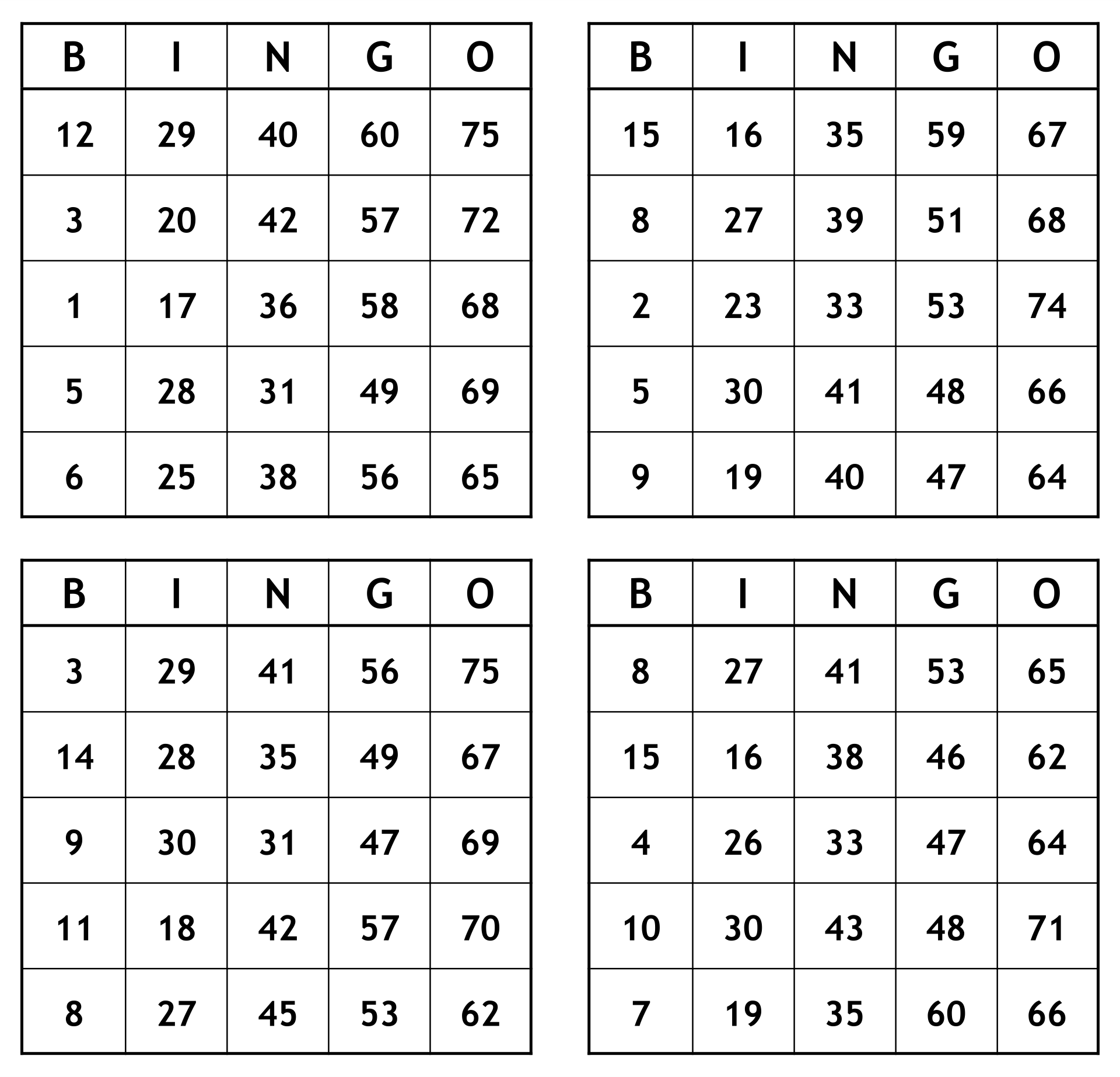 Printable Bingo Cards Free Printable Lab