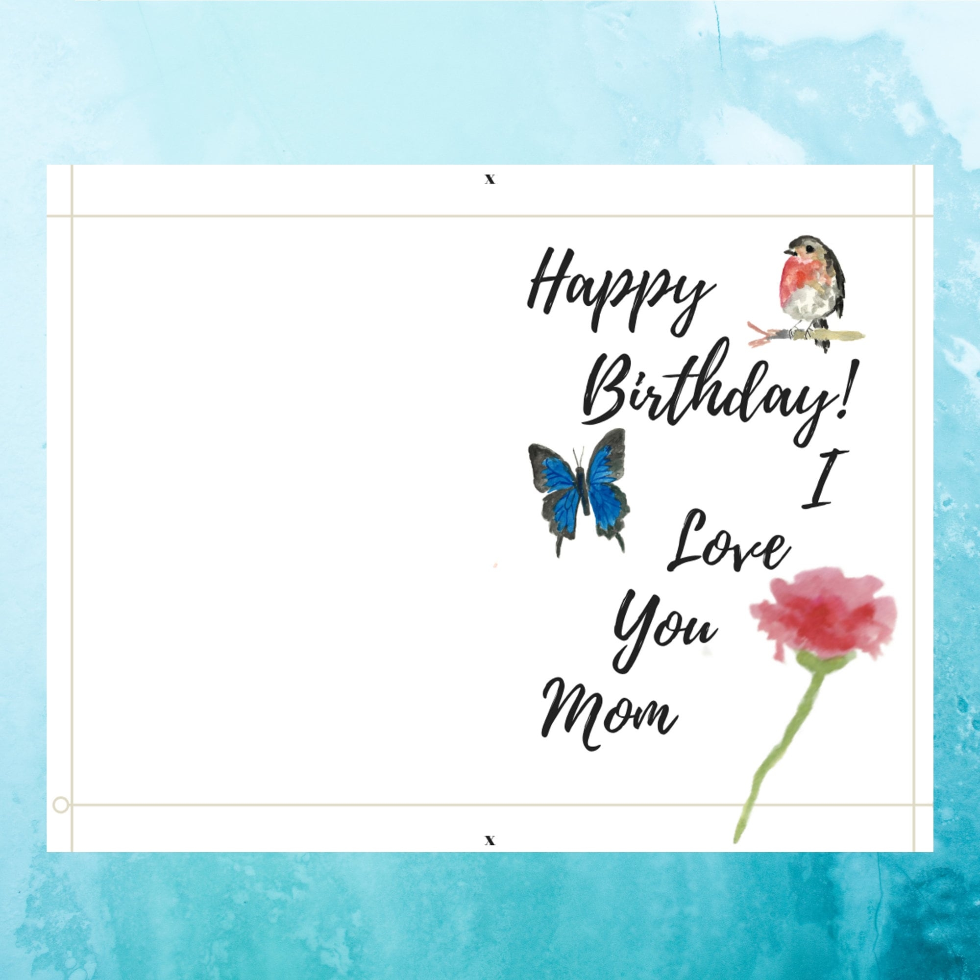 Printable Birthday Card For Mom Birthday Wishes Mother Robin 